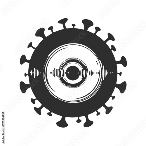 Virus Silhouette Illustration. Microbiology Isolated Vector Illustration