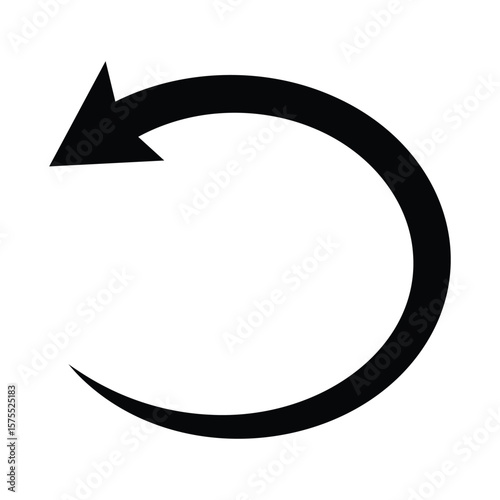 Oval circle rotate arrow icon. Ellipse orbit line arrow symbol. Oval circumference sign. Vector illustration isolated on white background.