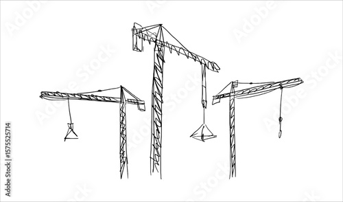 Building crane sketch