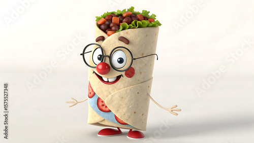 3D Cartoon Character with Emotive Face and Floating Movement