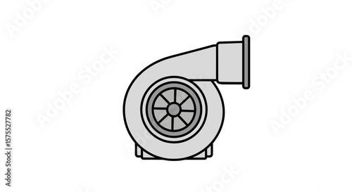 Turbocharger isolated on transparent background in vector style  
