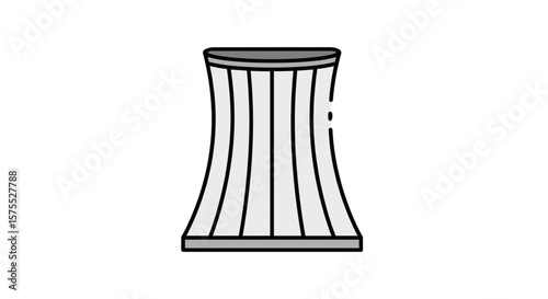 Cooling tower illustration isolated on transparent background  