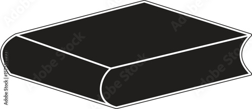 Horizontal book icon showing laid-down novel or storybook with transparent background