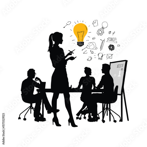 Woman Sharing Ideas in Business Meeting