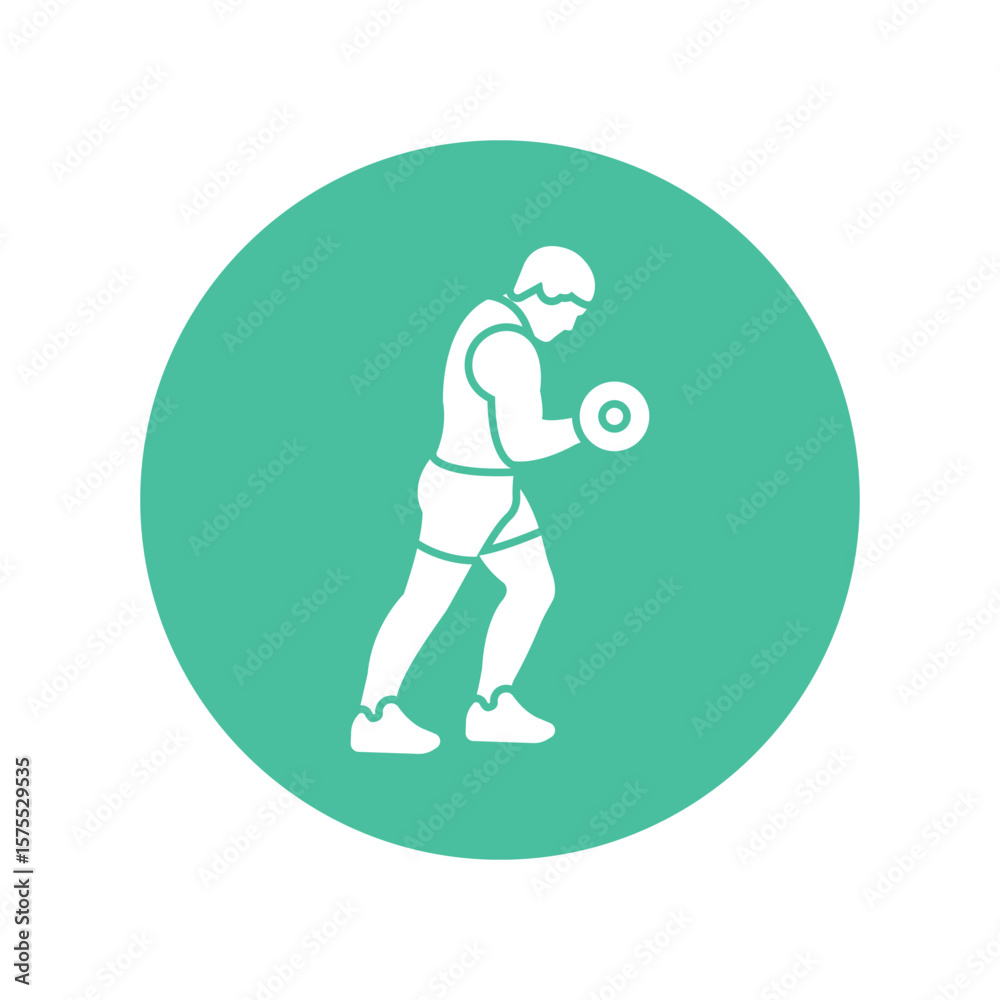 Fototapeta premium Dumbbell exercise Vector Icon which can easily modify or edit