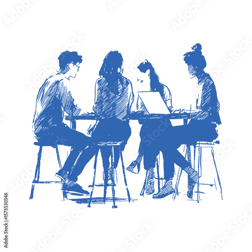 Creative Team Brainstorming Together