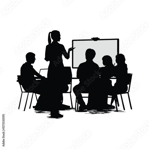 Woman Giving Presentation to Team