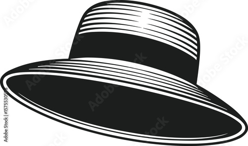 Classic Fedora Hat Silhouette Vector Illustration