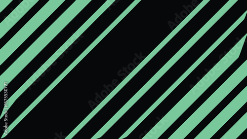 Abstract geometric pattern with diagonal mint green and black stripes background