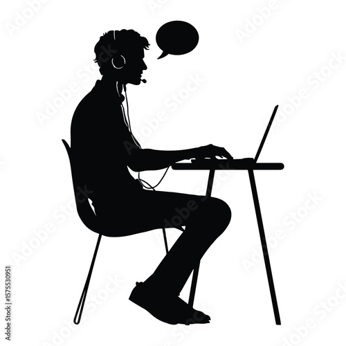 Man Thinking While Using Laptop