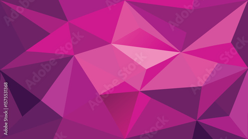 Abstract geometric polygon design in vibrant shades of pink and purple