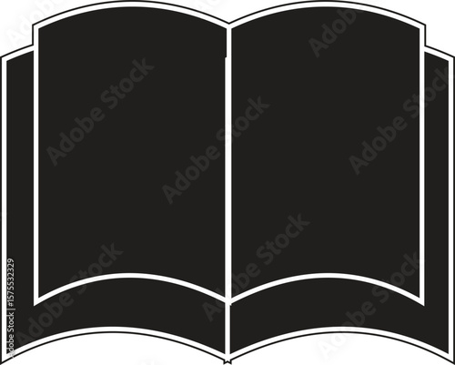 Double-page book icon symbolizing open textbook or learning material with transparent background