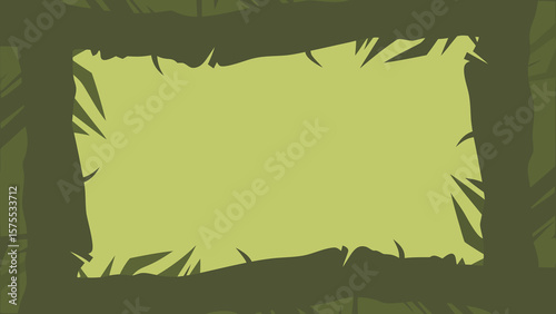 Abstract green border frame design with textured edges suitable for various design projects