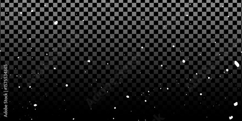 Snow flakes winter snowfall white light vector background. Christmas background, white snow on black background for edit photo.