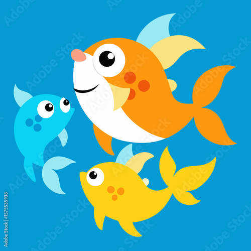 set of cartoon fishes