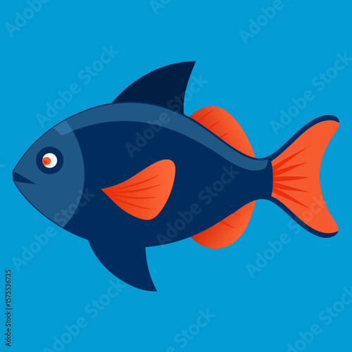 vector illustration of a red fish