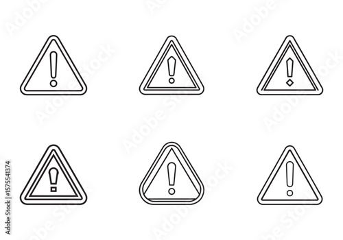 Free Download warning icon line art vector illustration - GFXLoad