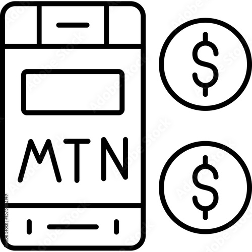 MTN Mobile Money Icon Vector Element