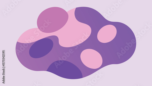 Abstract purple and pink fluid shapes design with a clean background for decorative use