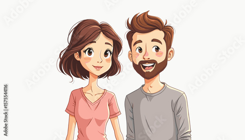 Cheerful couple smiling together, joyful connection