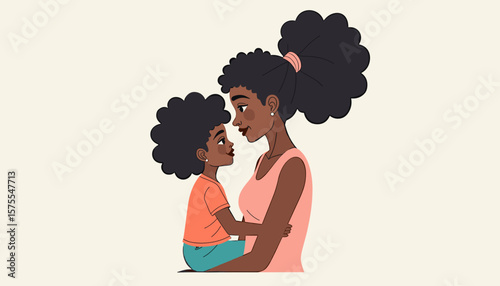 Affectionate embrace between mother and daughter, timeless bond