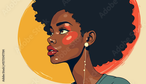 Pensive biracial woman contemplating life with abstract background, introspection
