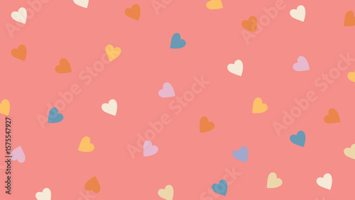Cute heart shapes on pink background