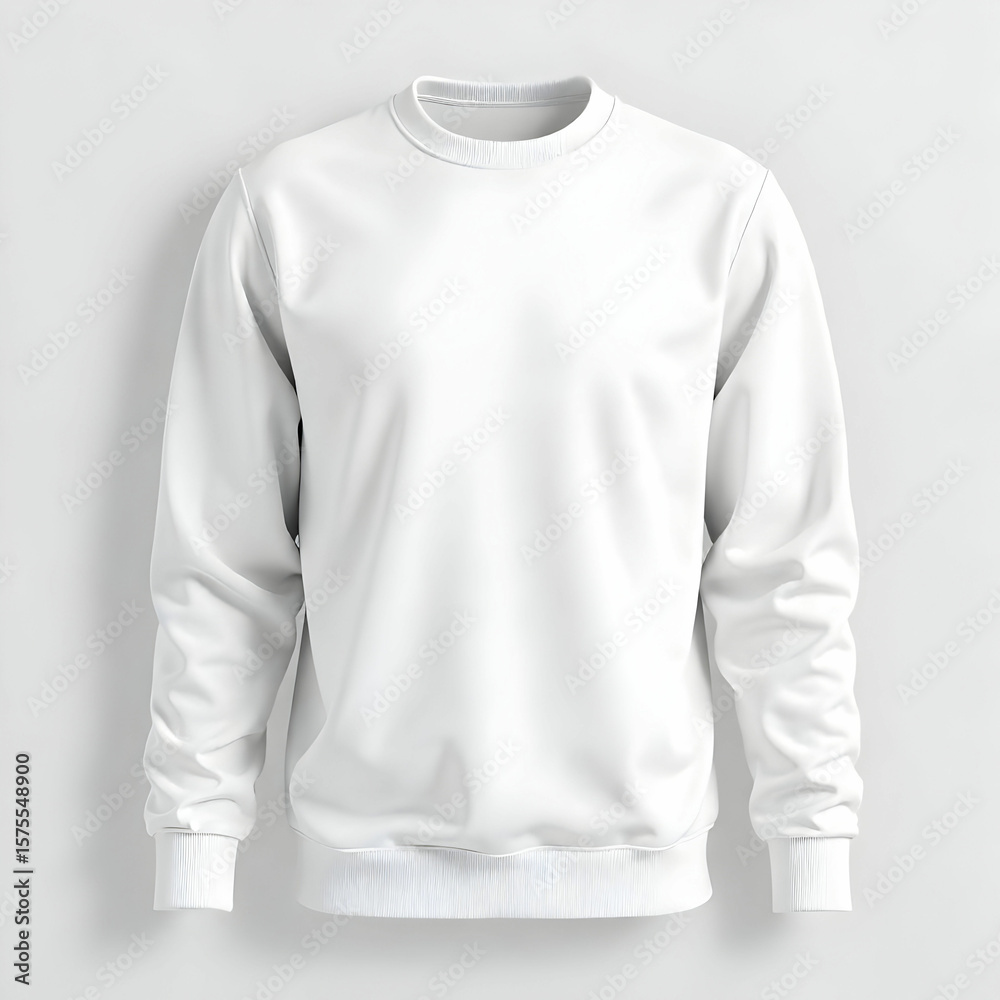 Fototapeta premium Blank White Crewneck Sweatshirt Mockup isolated on the white background