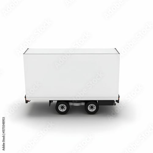 Wallpaper Mural Blank white parked semi trailer isolated on white background Torontodigital.ca