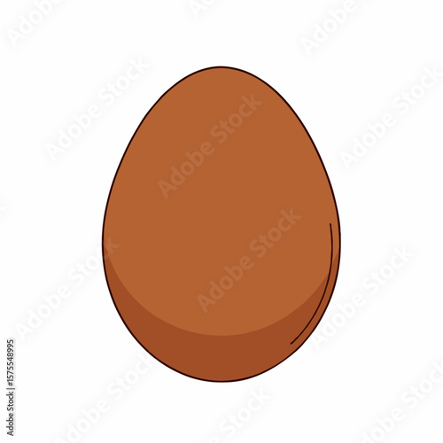 A Single Fresh Chicken Egg with Smooth Shell Isolated on Clean Background