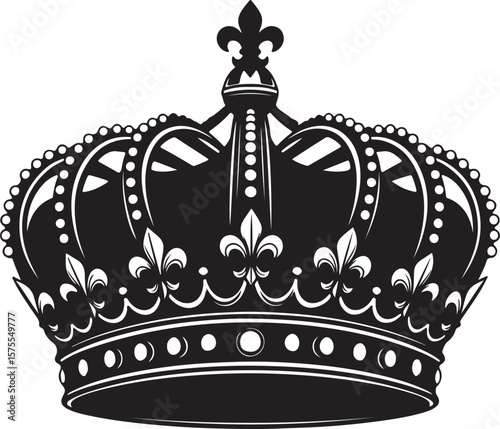 A golden royal crown vector set with vintage ornate and antique decoration elements