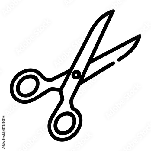 A pair of scissors cutting through a piece of paper on a clean workspace with soft lighting