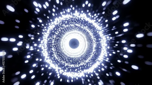 Abstract glowing light tunnel motion background, seamless loop animation, perfect for visual