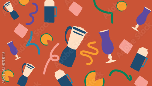 Cocktail and blender background