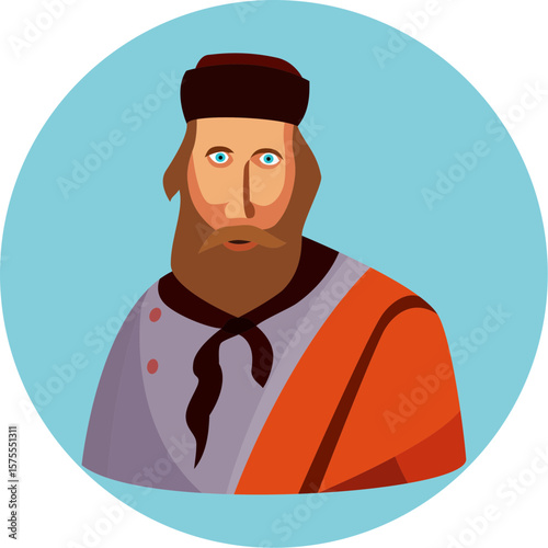 Artistic representation of Giuseppe Garibaldi