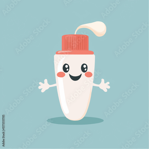 Flat cartoon clipart of friendly toothpaste tubes with happy faces, perfect for printable art, kids’ wellness decor and eco packaging