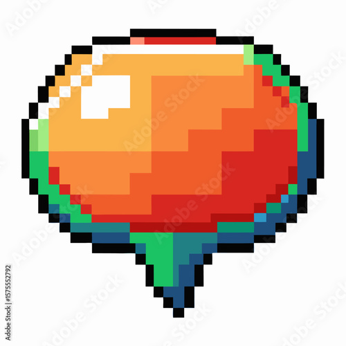Colorful Pixel Art Root Vegetable Icon Isolated on White Background   Retro Gaming Style