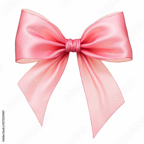 Wallpaper Mural Delicate watercolor pink ribbon bow on a transparent background Torontodigital.ca