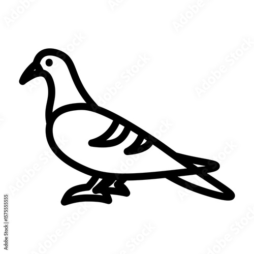 Pigeon Vector Line Icon Design
