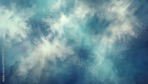 Wallpaper Mural 
Dynamic Blue Abstract Texture for Modern Design.
Cool Toned Digital Painting Background with Particles.
Abstract Winter Storm or Deep Space Background.
 Torontodigital.ca