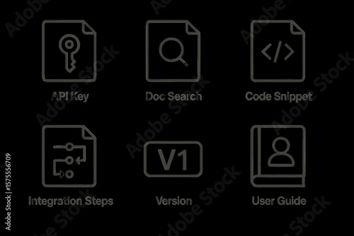 Api key doc search code snippet integration steps version user guide icons