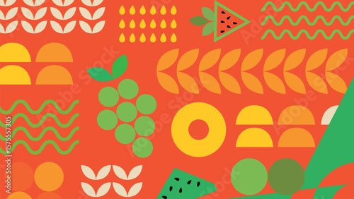 Bright Fruit Icons Background
