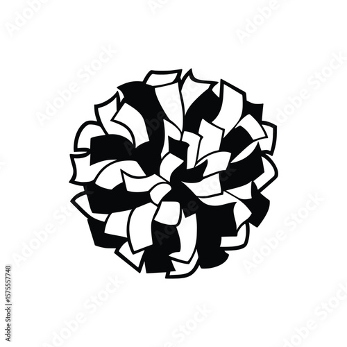 Monochrome Cheerleader Pom Pom Symbol