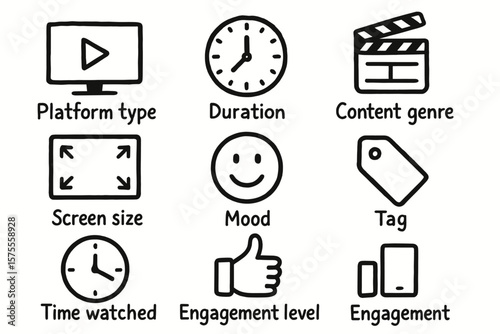 Illustration of video content elements and engagement features
