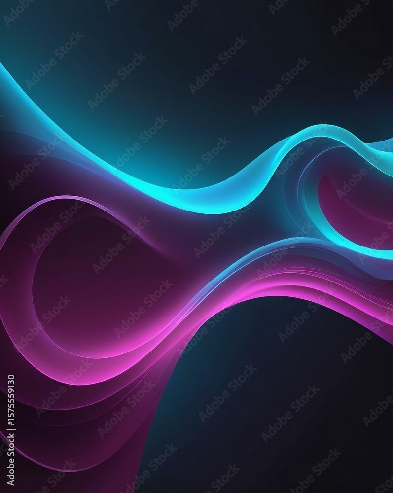 Obraz premium Blue and Purple Energy Wave in Universe