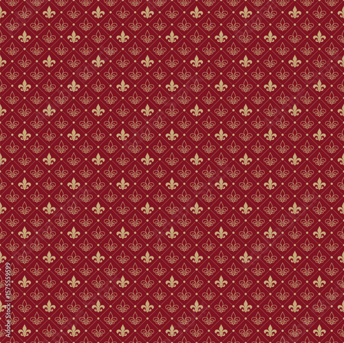 Rich Burgundy Fleur De Lis Pattern