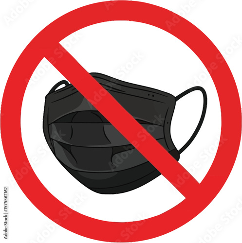 Face Mask Prohibition A Visual Symbol Emphasizing Safety Regulations and Health Protocols, no masks allowed concept.