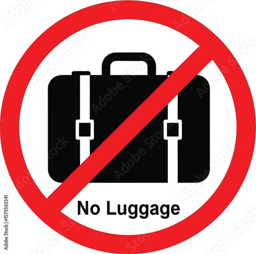 No Luggage Sign A simple visual warning about luggage restrictions, suitable for travel and safety awareness