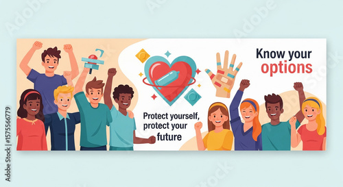 Youth Education on Safe Sex and Contraception – World Contraception Day Awareness Poster