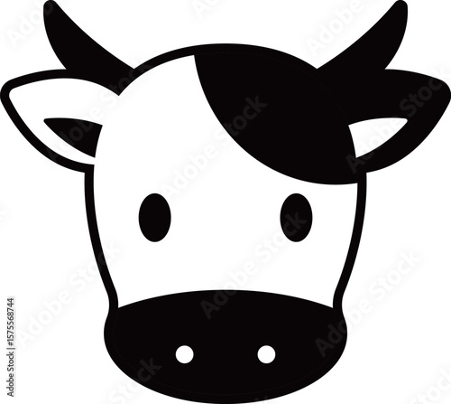 丑のアイコン　モノトーン